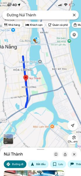 Nhà mặt tiền Núi Thành 225mv, 22ty