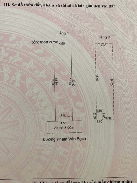 Nhà 2 tầng mặt tiền Phạm Văn Bạch 8500