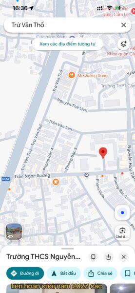 Đất mặt tiền Trừ Văn Thố 99mv, 4980